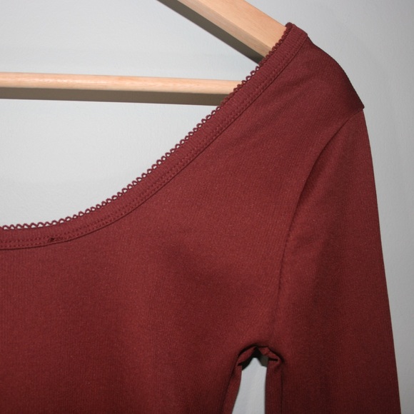 Brick Red Long-Sleeve Bodysuit - Picture 4 of 4